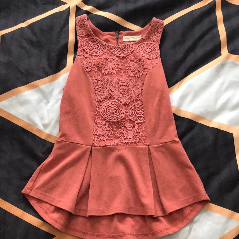Embroidered Peplum Top